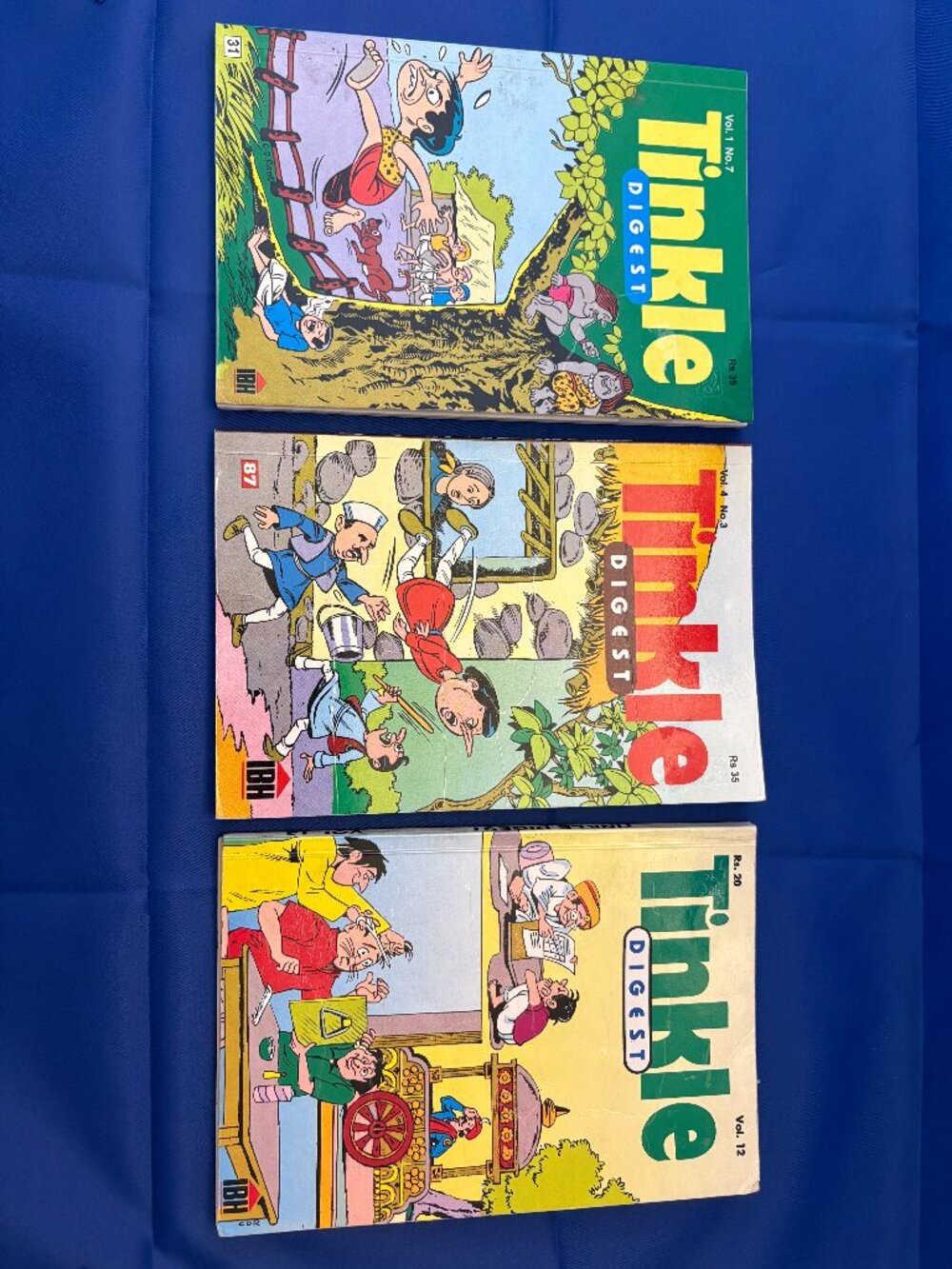 Vintage Tinkle Digest Comic Books Lot of 3 India Vol 1 #7 Vol 4 #3 Vol 12